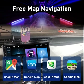 Android 11 CarPlay Auto automobilio radijo, GPS daugialypės terpės grotuvas, 2 DIN universalus 2010-2014 m. 