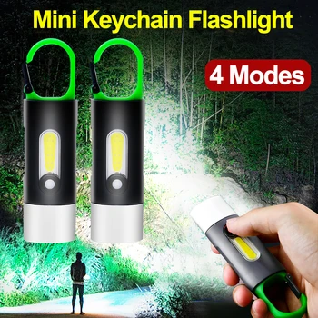 Pocket LED Žibintuvėlis Nešiojamas USB Įkraunamas Žibintuvėlis savigynos KeyChain Kišenėje, Šviesos, Lauko Kempingas Vandeniui Jojimo Šviesos